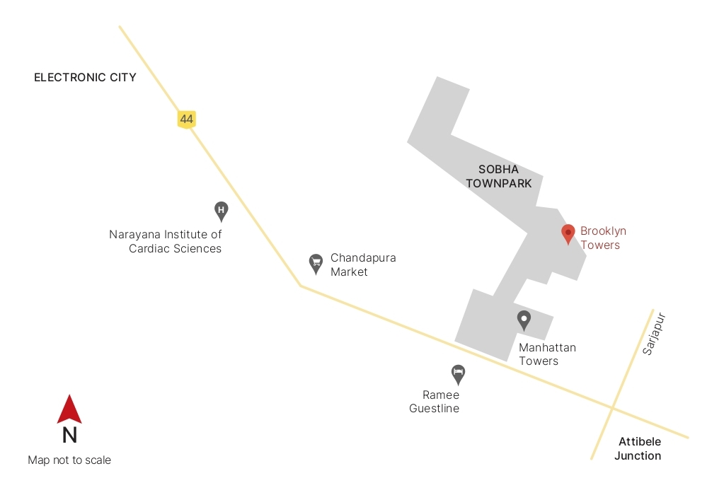 SOBHA Town Park Attibele Location Map SOBHA Town Park Attibele Location Map